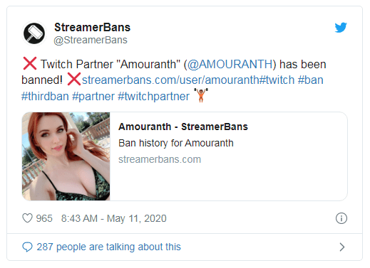 amouranth dibanned dari twitch