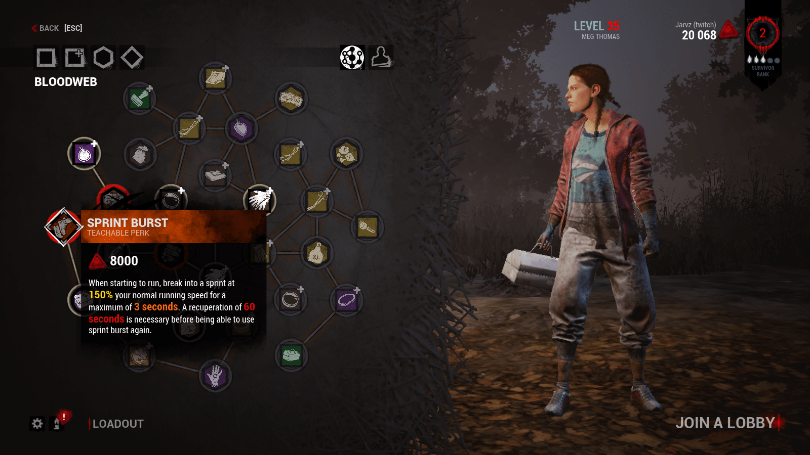 survive meg character in dead by daylight